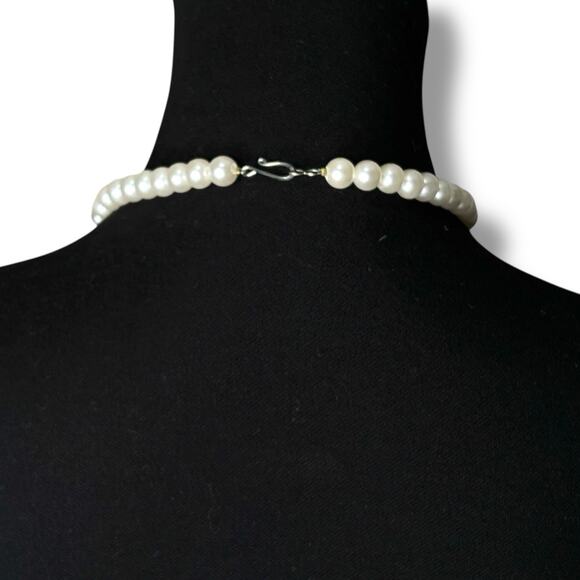 Vintage Lee Sands Lady in Red Hat Necklace Art Deco MOP Inlay 1980s - Picture 4 of 9